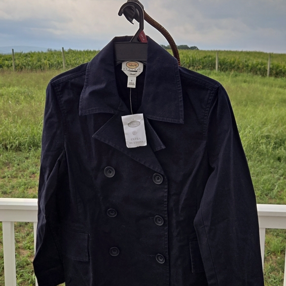 Brand New Talbot's Dark Navy Pea Coat Size 8 - Picture 3 of 4